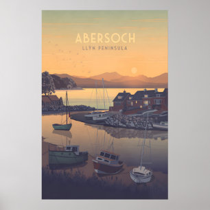 Abersoch Wales Küsten Reiseplakat Poster