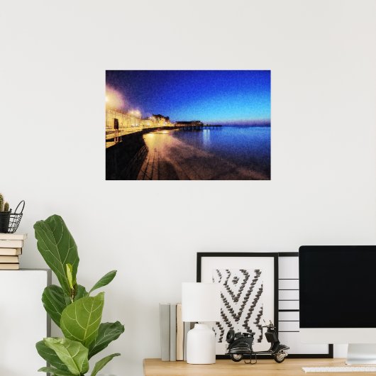 Aberystwyth am Nachtposter Poster (Heimbüro)