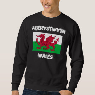 Aberystwyth, Wales mit walisischer Flagge Sweatshirt