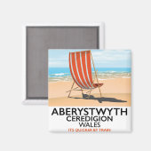 Aberystwyth Wales Reiseplakat Magnet (Vorderseite/Rückseite)