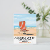 Aberystwyth Wales Reiseplakat Postkarte (Stehend Vorderseite)