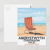 Aberystwyth Wales Reiseplakat Postkarte (Vorne/Hinten)