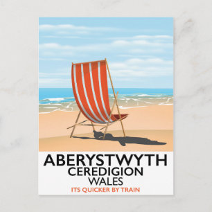 Aberystwyth Wales Reiseplakat Postkarte