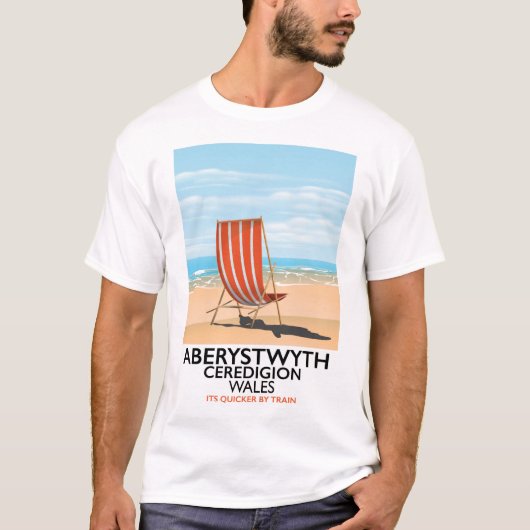 Aberystwyth Wales Reiseplakat T-Shirt (Vorderseite)