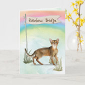 Abessiner Katzen Beileid über Regenbogenbrücke Karte (Gelbe Blume)