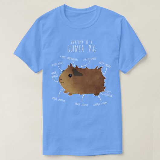 Abessinianische Guinea Schweinekanatomie T-Shirt (Design vorne)