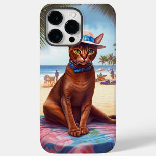 Abessinienkatze am Strand, Sommergeschenk für Katz Case-Mate iPhone 14 Pro Max Hülle