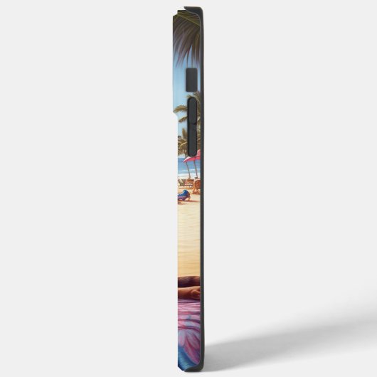 Abessinienkatze am Strand, Sommergeschenk für Katz Case-Mate iPhone Hülle (Rückseite / Links)