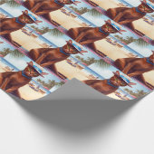 Abessinienkatze am Strand, Sommergeschenk für Katz Geschenkpapier (Ecke)