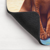 Abessinienkatze am Strand, Sommergeschenk für Katz Mousepad (Ecke)