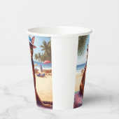 Abessinienkatze am Strand, Sommergeschenk für Katz Pappbecher (Links)