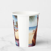 Abessinienkatze am Strand, Sommergeschenk für Katz Pappbecher (Rechts)