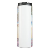 Abessinienkatze am Strand, Sommergeschenk für Katz Thermosbecher (Rückseite)