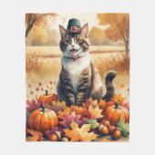 Abessinienkatze im Herbst lässt Erntedank Kunst Fleecedecke (Vorderseite)