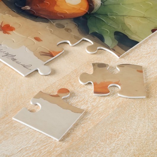 Abessinienkatze im Herbst lässt Erntedank Kunst Puzzle (Seite)