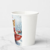 Abessinienkatze in Sledge Lass es Schnee Weihnacht Pappbecher (Links)