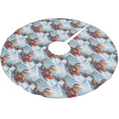 Abessinienkatze in Sledge Lass es Schnee Weihnacht Polyester Weihnachtsbaumdecke (Schrägansicht)