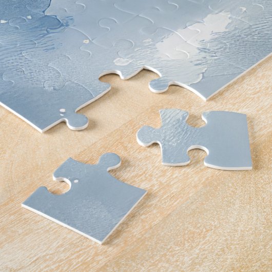 Abessinienkatze in Sledge Lass es Schnee Weihnacht Puzzle (Seite)