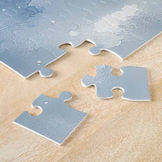 Abessinienkatze in Sledge Lass es Schnee Weihnacht Puzzle (Seite)