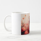 Abessinienkatze mit Rose - Valentinstag Kaffeetasse (Links)