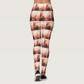 Abessinienkatze mit Rose - Valentinstag Leggings (Rückseite)