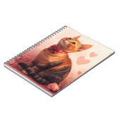 Abessinienkatze mit Rose - Valentinstag Notizblock (Linke Seite)