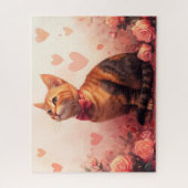 Abessinienkatze mit Rose - Valentinstag Puzzle (Vertikal)