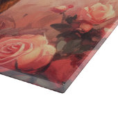 Abessinienkatze mit Rose - Valentinstag Schneidebrett (Ecke)