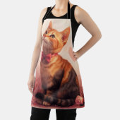 Abessinienkatze mit Rose - Valentinstag Schürze (InSitu)