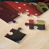 Abessinienkatze mit Weihnachtsgeschenken Feuerplat Puzzle (Seite)