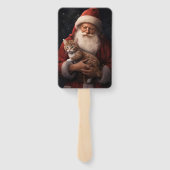 Abessinienkatze mit Weihnachtsmann Weihnachten Fächer (Rückseite)