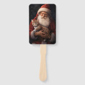 Abessinienkatze mit Weihnachtsmann Weihnachten Fächer (Vorderseite)