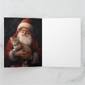 Abessinienkatze mit Weihnachtsmann Weihnachten Karte (Innenseite)