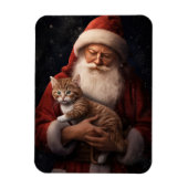 Abessinienkatze mit Weihnachtsmann Weihnachten Magnet (Vertikal)