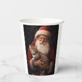 Abessinienkatze mit Weihnachtsmann Weihnachten Pappbecher (Rückseite)