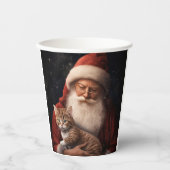 Abessinienkatze mit Weihnachtsmann Weihnachten Pappbecher (Vorderseite)