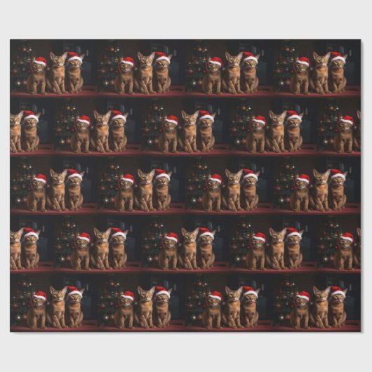 Abessinier am Feuerplatz Weihnachten Geschenkpapier (Flach)