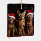 Abessinier am Feuerplatz Weihnachten Keramikornament (Rechts)