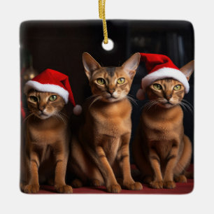 Abessinier am Feuerplatz Weihnachten Keramikornament