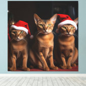 Abessinier am Feuerplatz Weihnachten Leinwanddruck (Insitu (Holzboden))