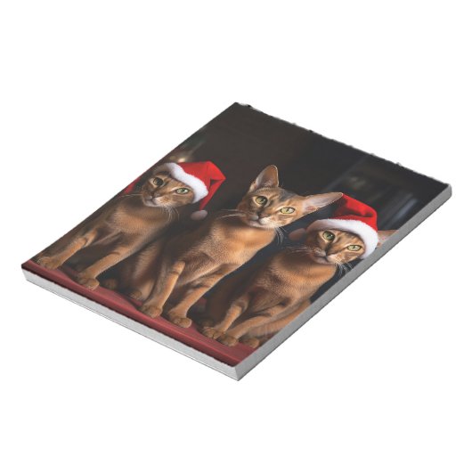 Abessinier am Feuerplatz Weihnachten Notizblock (Rotiert)