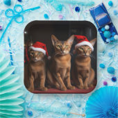 Abessinier am Feuerplatz Weihnachten Pappteller (Party)