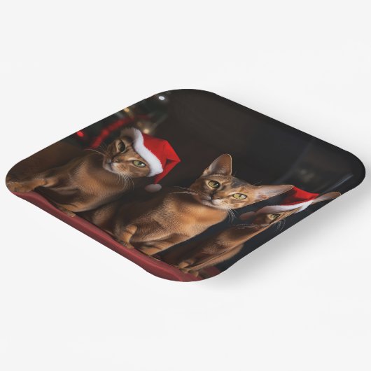 Abessinier am Feuerplatz Weihnachten Pappteller (Gewinkelt)