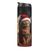 Abessinier am Feuerplatz Weihnachten Thermosbecher (Nach rechts gedreht)