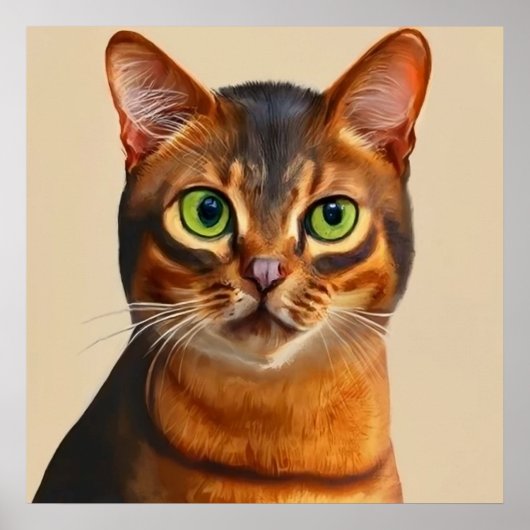 Abessinier - Cat Portrait Poster (Vorne)