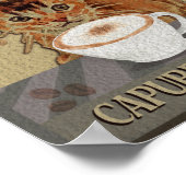 Abessinier Kaffee Capurrccino Vintag Poster (Ecke)