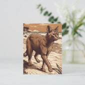 Abessinier-Katze an einem tropischen Strand bei So Postkarte (Stehend Vorderseite)