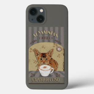 Abessinier-Katze Kaffee Capurrrccino Vintage Poste Case-Mate iPhone Hülle