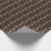 Abessinier mit Weihnachtsgeschenken Feuerplatz Geschenkpapier (Ecke)