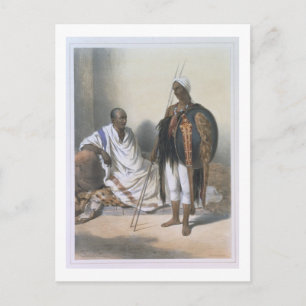 Abessinier Priester und Krieger, Illustration von  Postkarte